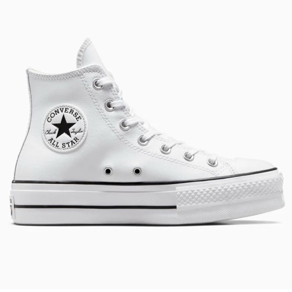 Converse All Star High Top Platform Leather Sneaker - White (Brand New)